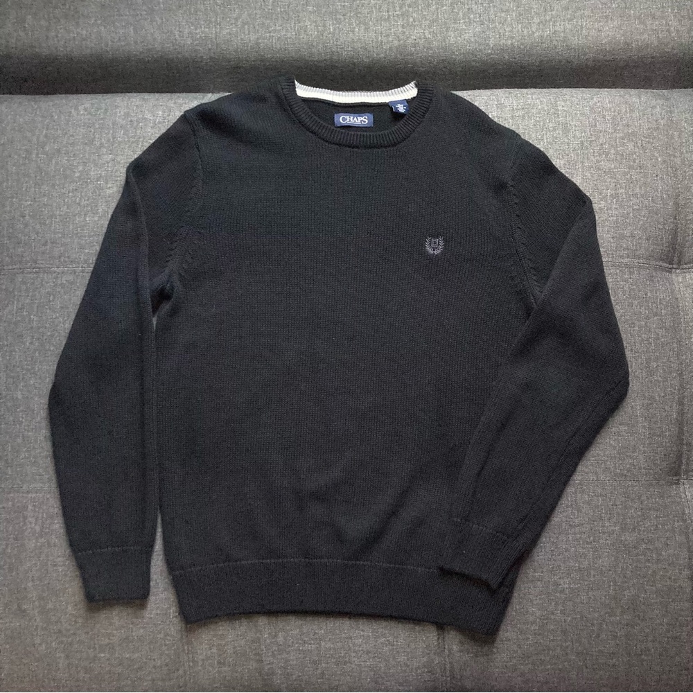Y2K Chaps Black Knit Sweater